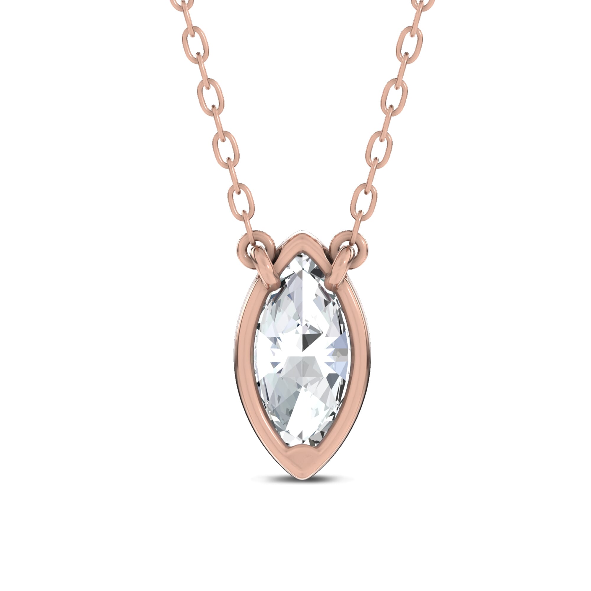 14K Rose Gold Maravina Bezel Lab Pendant