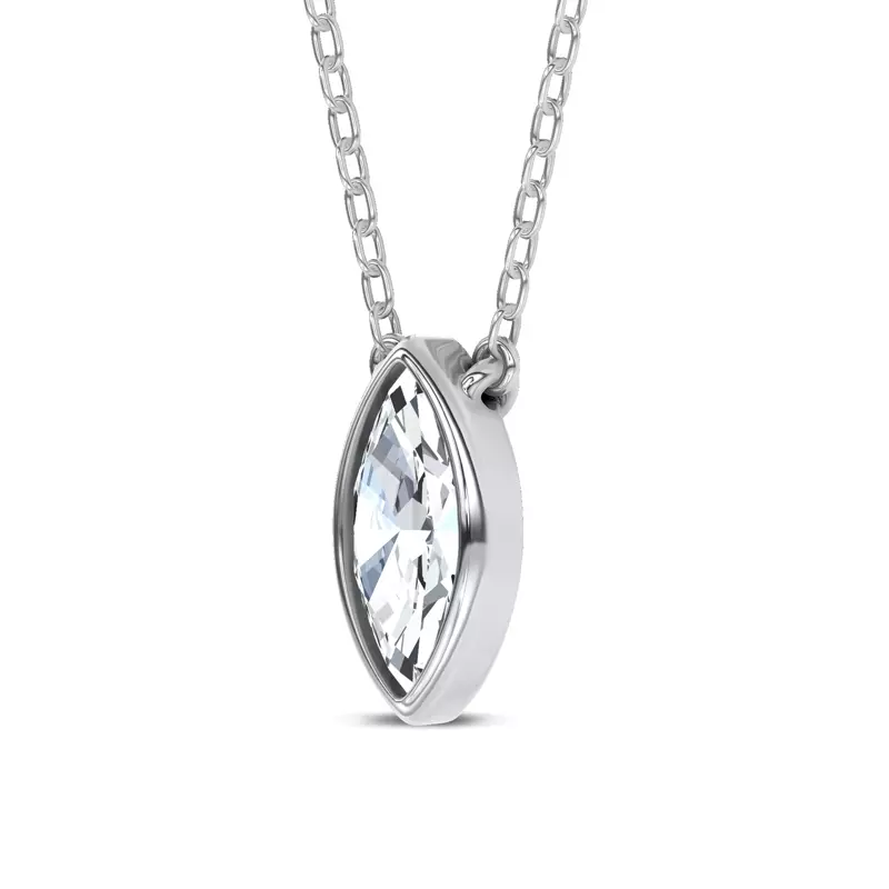 14K White Gold Maravina Bezel Lab Pendant by Christian Siriano