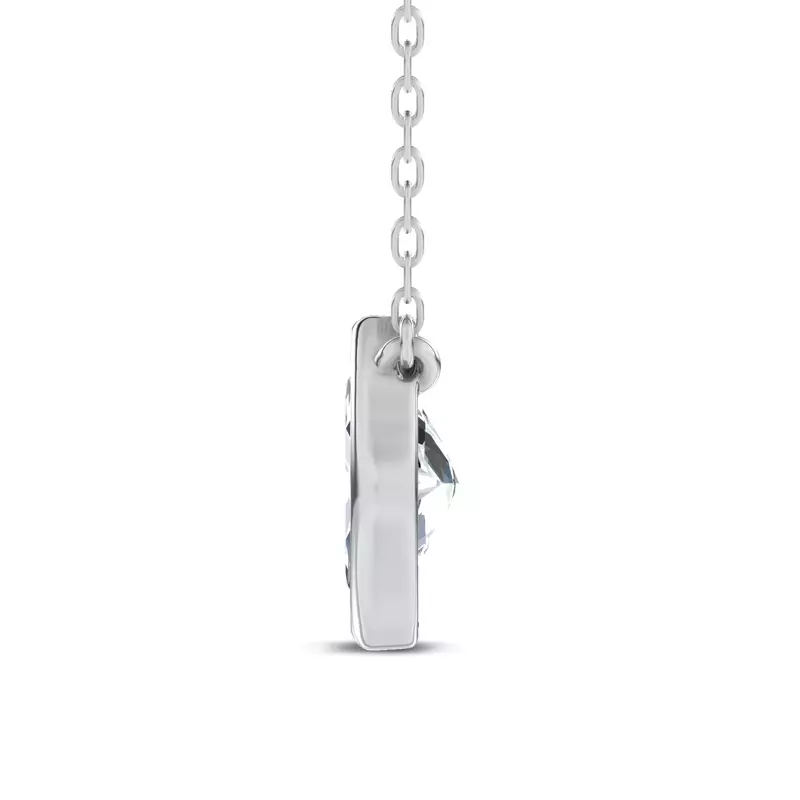 14K White Gold Maravina Bezel Lab Pendant by Christian Siriano