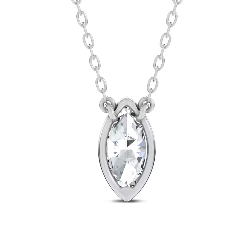 14K White Gold Maravina Bezel Lab Pendant by Christian Siriano