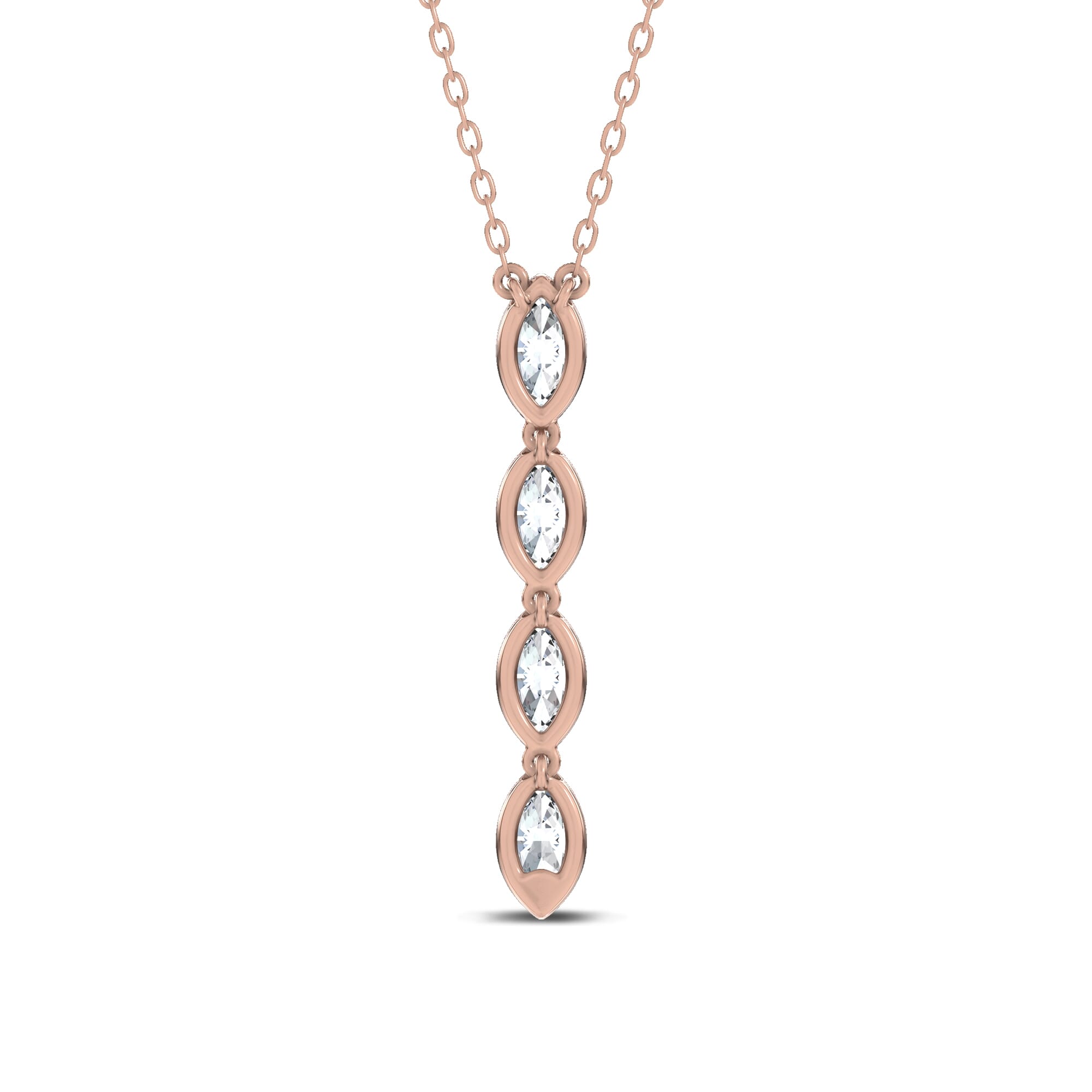 14K Rose Gold Maravina Vine Lab Drop Pendant