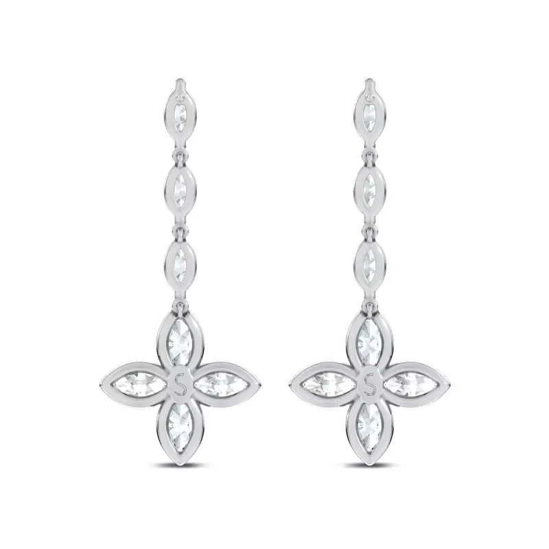 14K White Gold Maravina Rosette Lab Drop Earrings by Christian Siriano