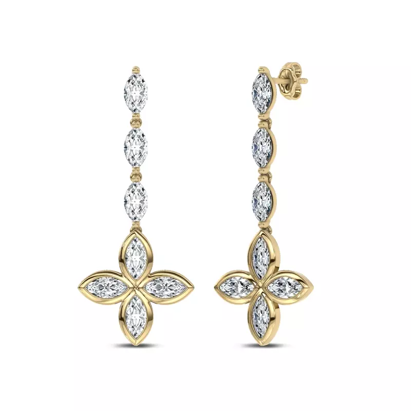 14K Yellow Gold Maravina Rosette Lab Drop Earrings by Christian Siriano