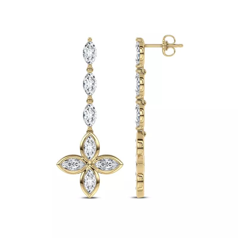 14K Yellow Gold Maravina Rosette Lab Drop Earrings by Christian Siriano