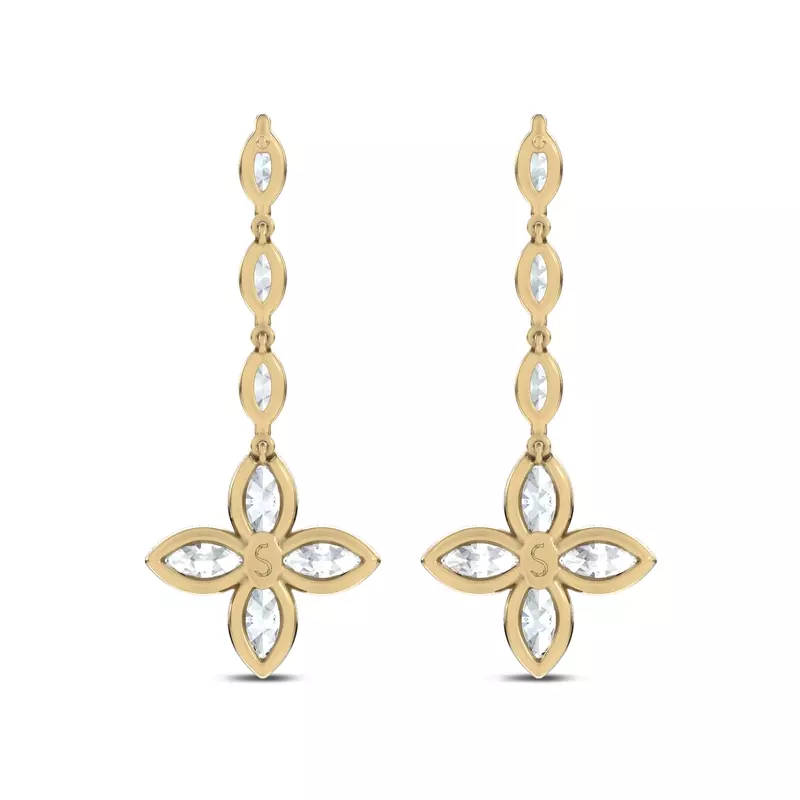 14K Yellow Gold Maravina Rosette Lab Drop Earrings by Christian Siriano