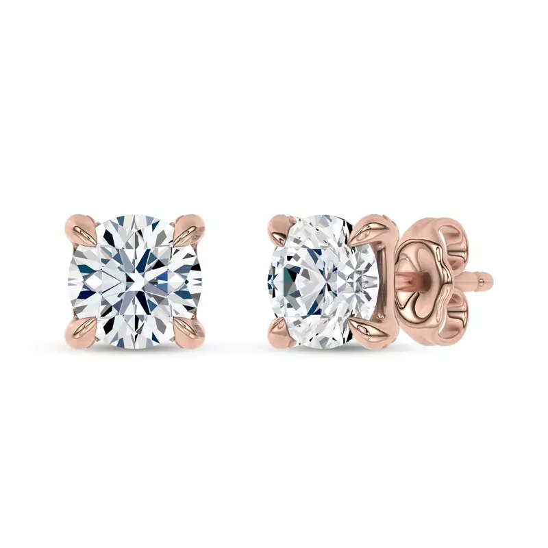 14K Rose Gold C-Prong Pavé Diamond Stud Earrings (1 ct. tw.) by Christian Siriano