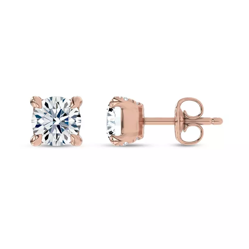 14K Rose Gold C-Prong Pavé Diamond Stud Earrings (1 ct. tw.) by Christian Siriano