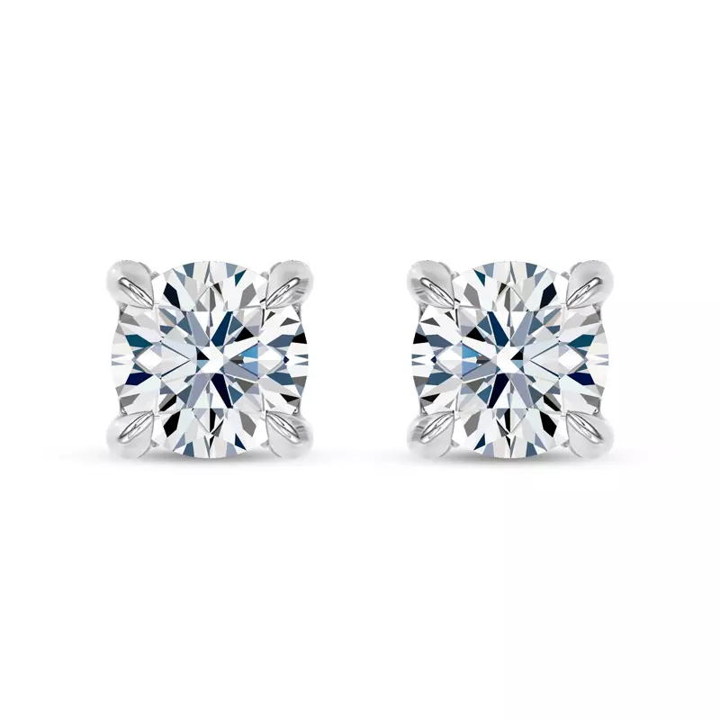 14K White Gold C-Prong Pavé Diamond Stud Earrings (1 ct. tw.) by Christian Siriano