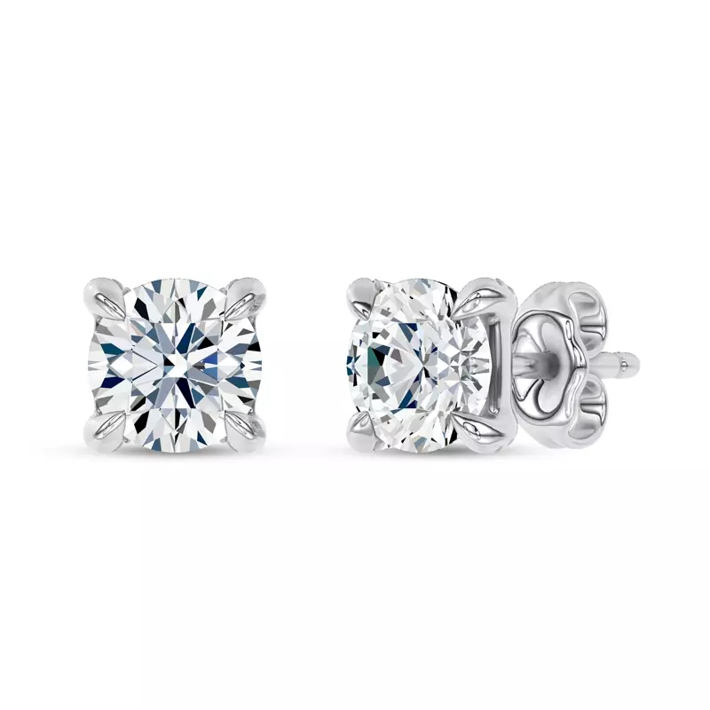14K White Gold C-Prong Pavé Diamond Stud Earrings (1 ct. tw.) by Christian Siriano