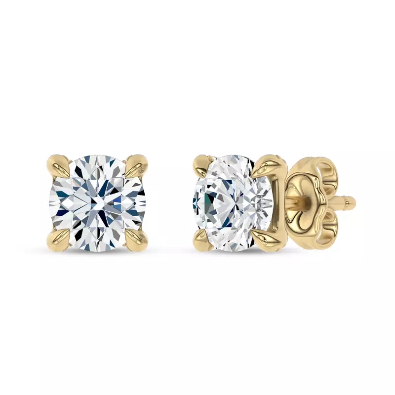 14K Yellow Gold C-Prong Pavé Diamond Stud Earrings (1 ct. tw.) by Christian Siriano