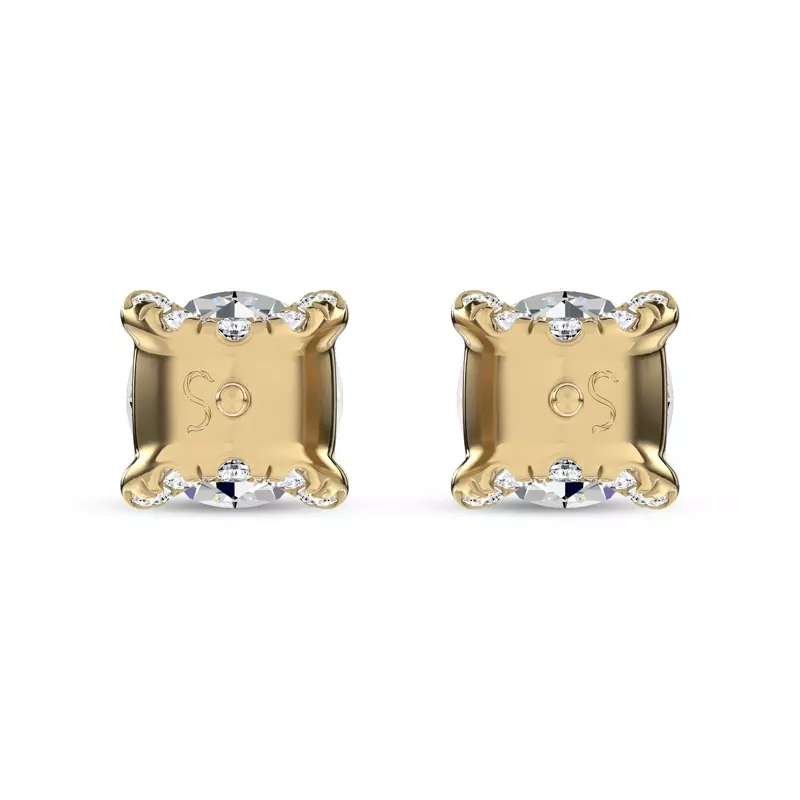 14K Yellow Gold C-Prong Pavé Diamond Stud Earrings (1 ct. tw.) by Christian Siriano