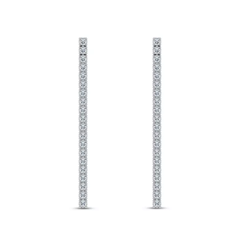 14K White Gold Ligne Lab Diamond Drop Earrings (5/8 ct. tw.)