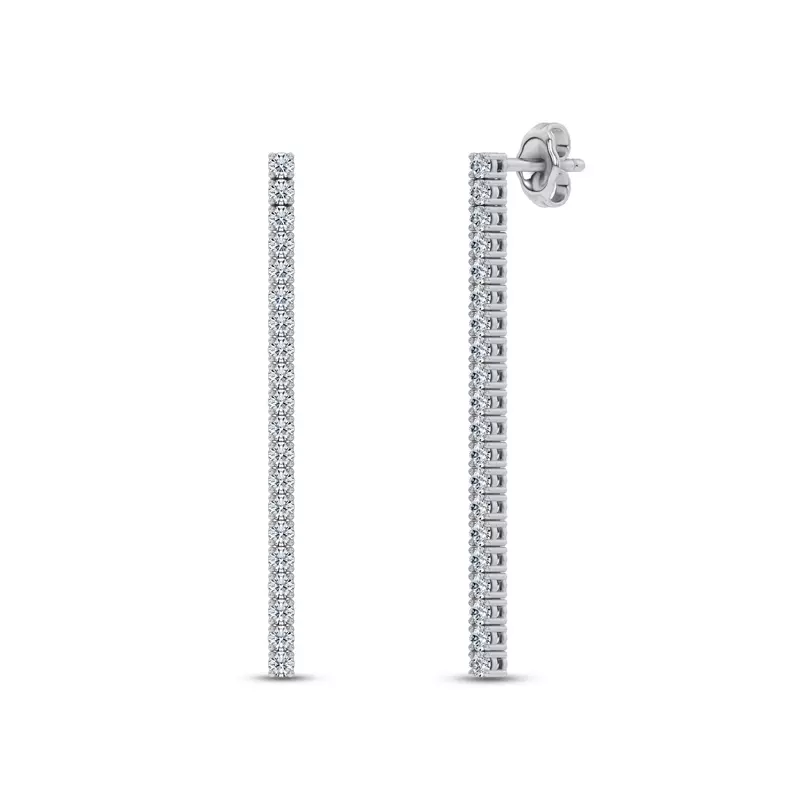 14K White Gold Ligne Lab Diamond Drop Earrings (5/8 ct. tw.)
