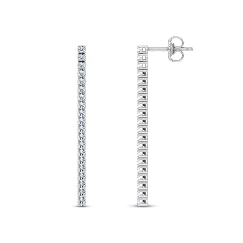 14K White Gold Ligne Lab Diamond Drop Earrings (5/8 ct. tw.)