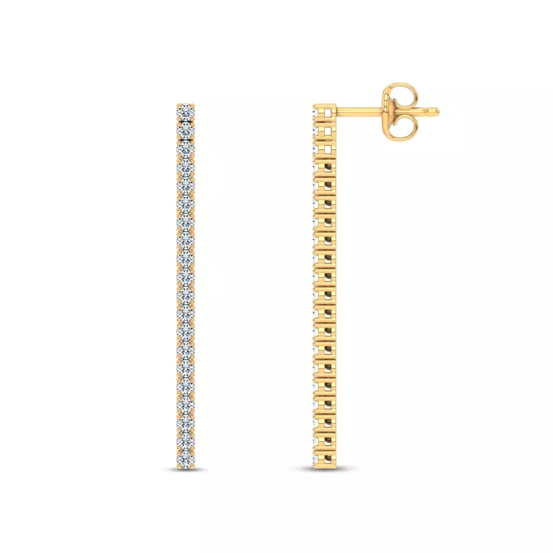 14K Yellow Gold Ligne Lab Diamond Drop Earrings (5/8 ct. tw.)