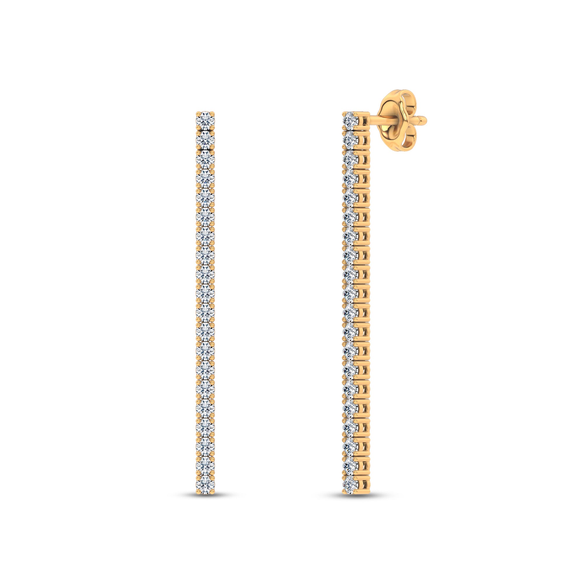 14K Yellow Gold Ligne Diamond Drop Earrings (5/8 ct. tw.)