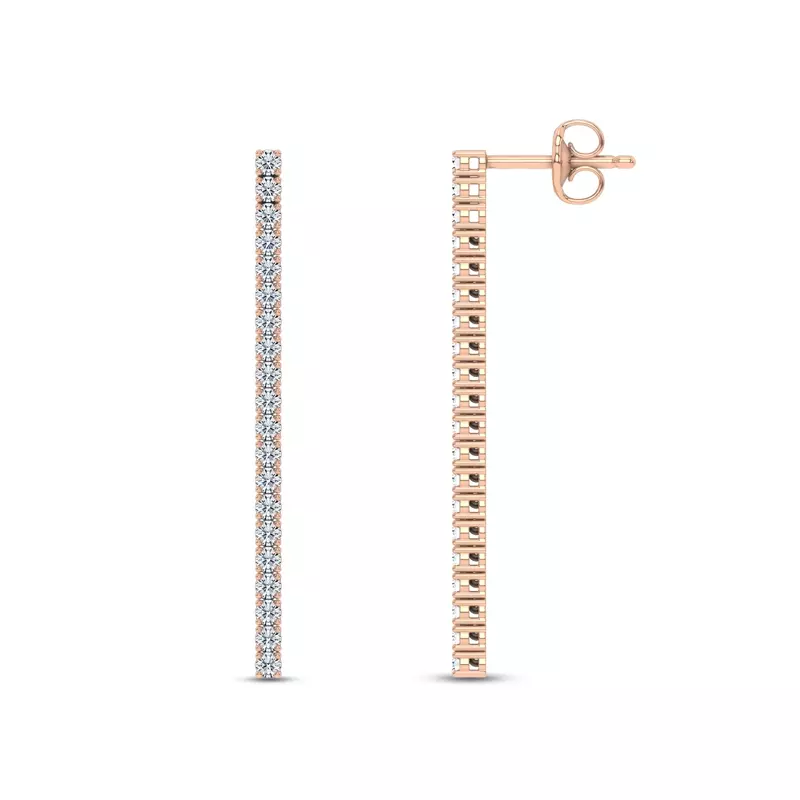 18K Rose Gold Ligne Lab Diamond Drop Earrings (5/8 ct. tw.)