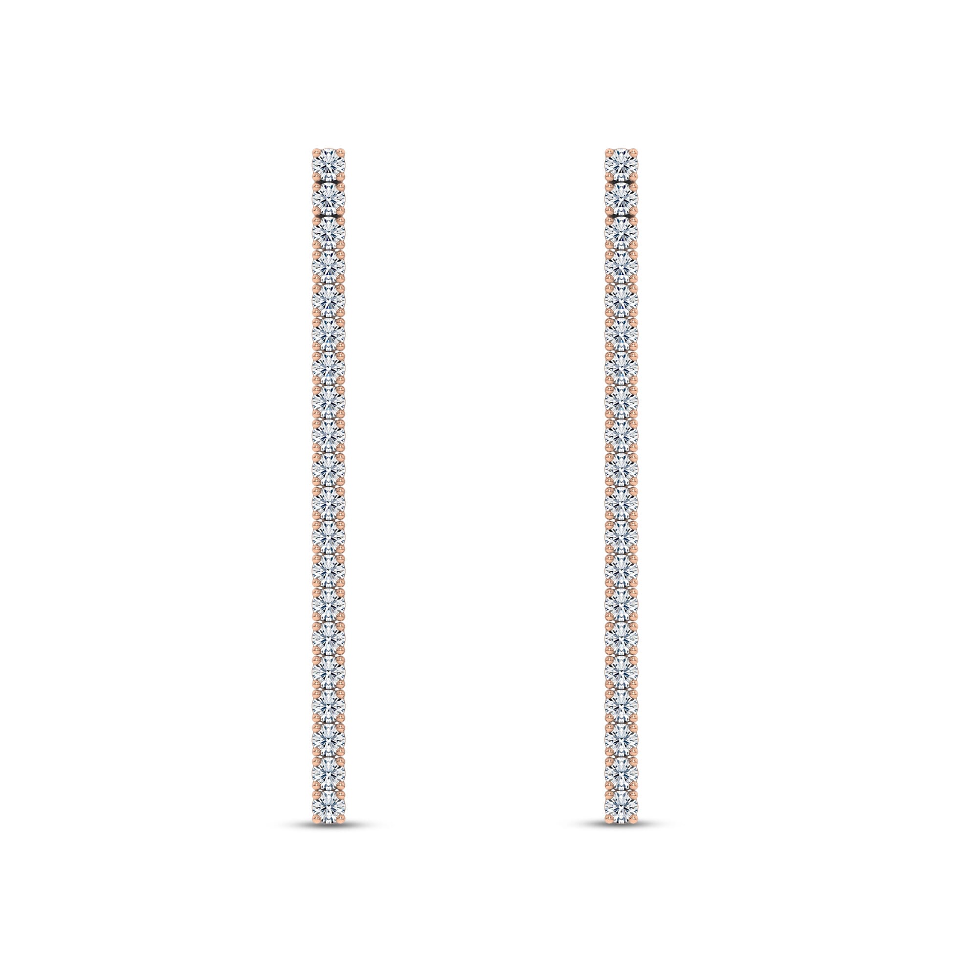 18K Rose Gold Ligne Diamond Drop Earrings (5/8 ct. tw.)