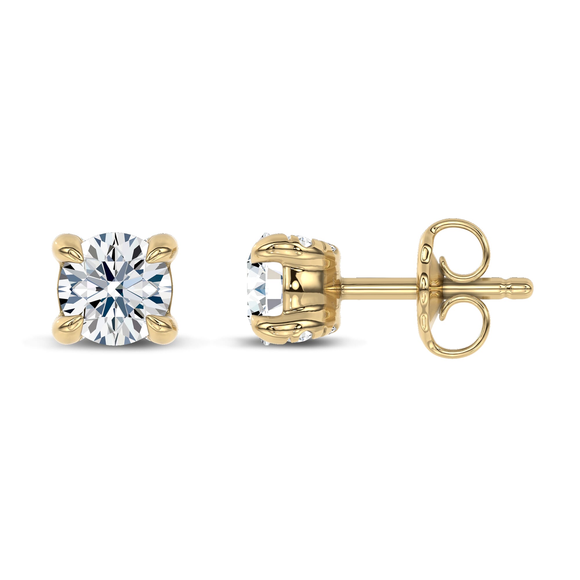14K Yellow Gold C-Prong Pavé Diamond Stud Earrings (½ ct. tw.) by Christian Siriano