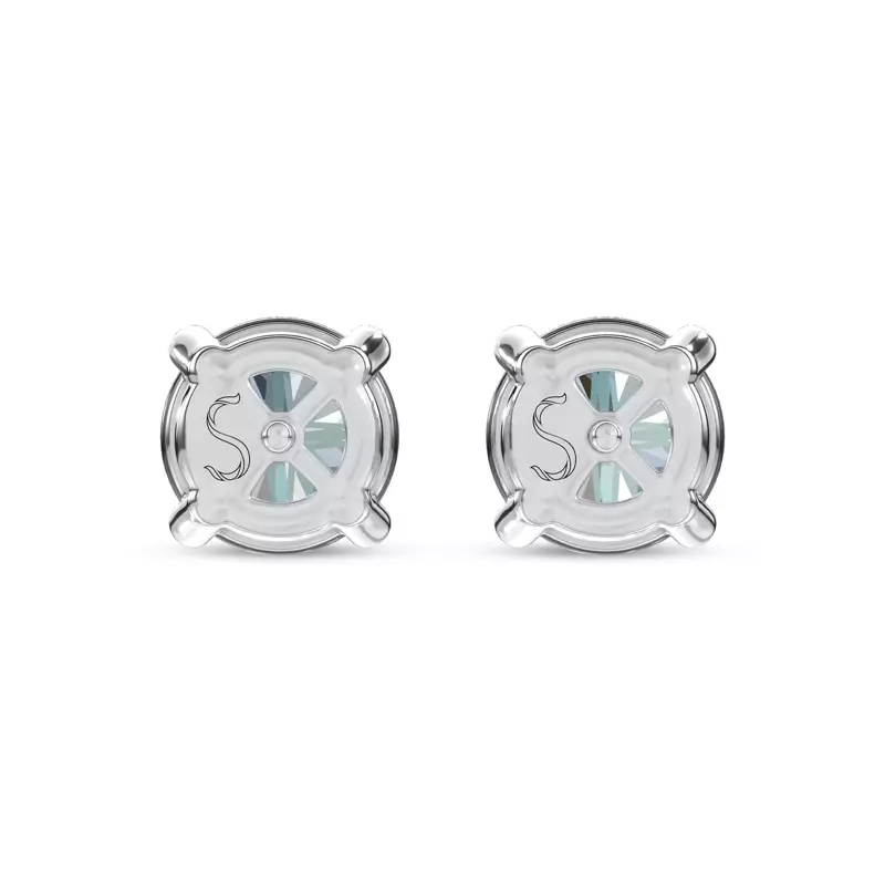 14K White Gold Midnight Halo Round Lab Stud Earrings (2 ct. tw.) by Christian Siriano