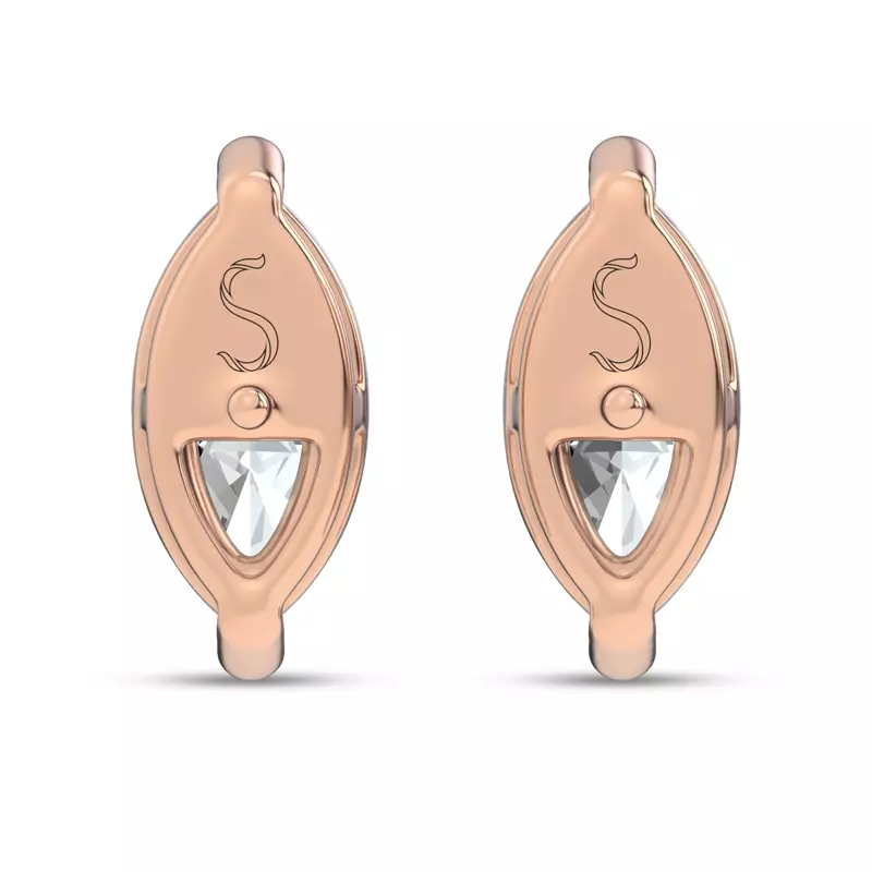 14K Rose Gold Midnight Halo Marquise Lab Stud Earrings (2 ct. tw.) by Christian Siriano