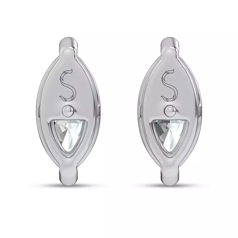 14K White Gold Midnight Halo Marquise Lab Stud Earrings (2 ct. tw.) by Christian Siriano