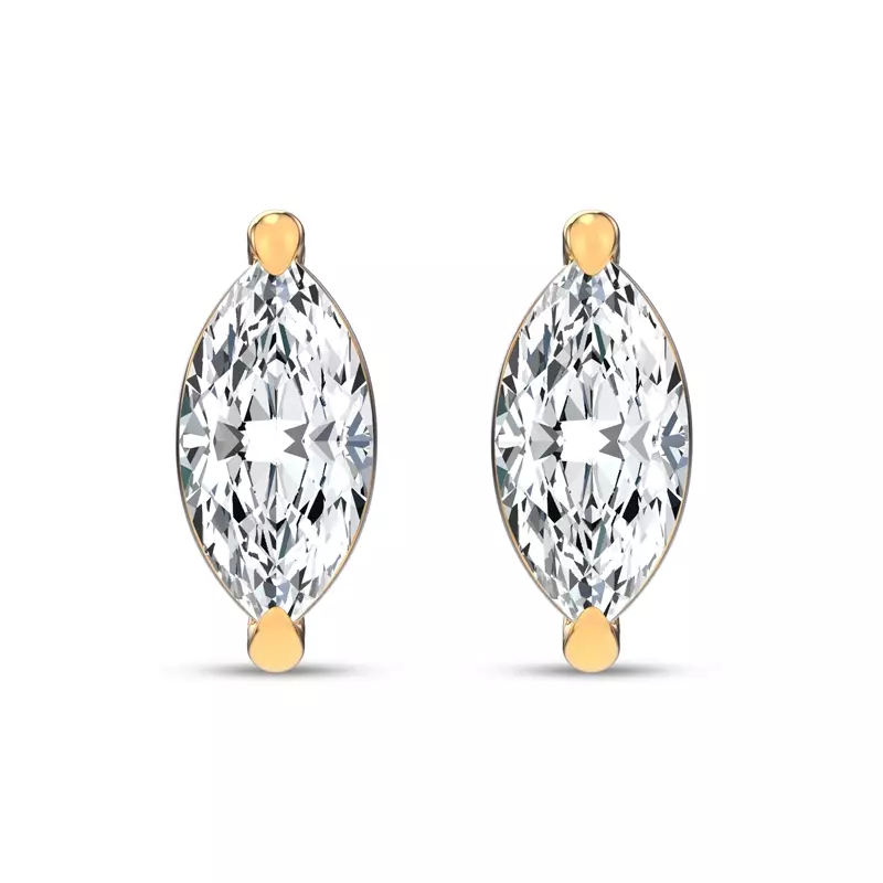 14K Yellow Gold Midnight Halo Marquise Lab Stud Earrings (2 ct. tw.) by Christian Siriano