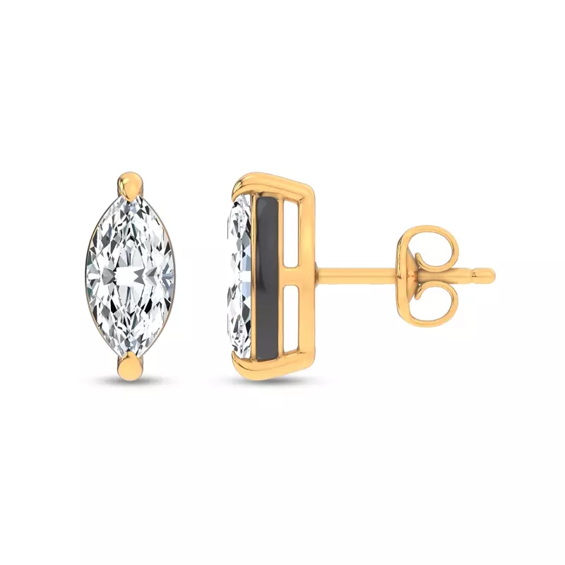 14K Yellow Gold Midnight Halo Marquise Lab Stud Earrings (2 ct. tw.) by Christian Siriano
