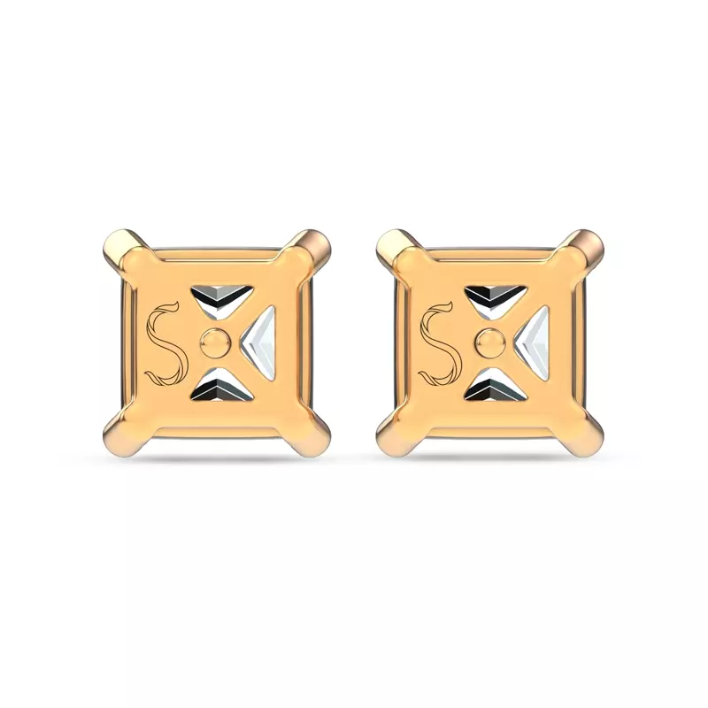 14K Yellow Gold Midnight Halo Princess Lab Stud Earrings (2 ct. tw.) by Christian Siriano