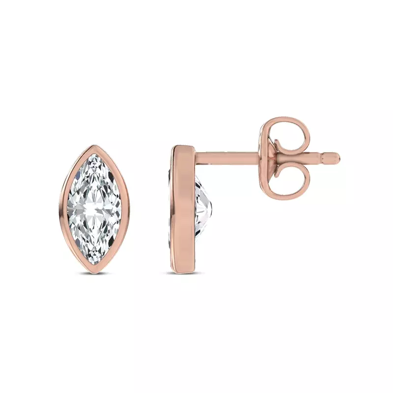 14K Rose Gold Maravina Bezel Lab Studs by Christian Siriano