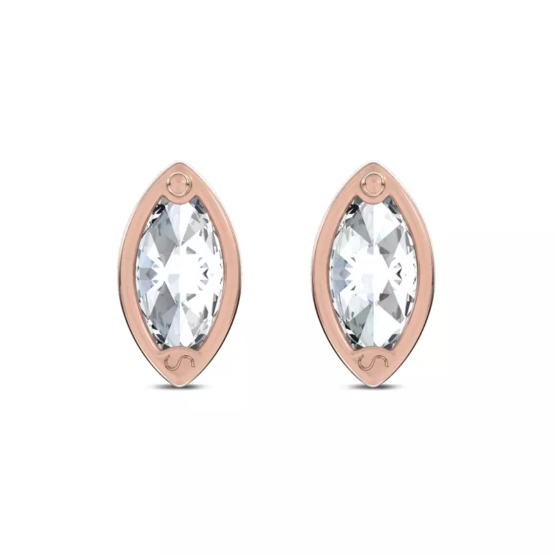14K Rose Gold Maravina Bezel Lab Studs by Christian Siriano