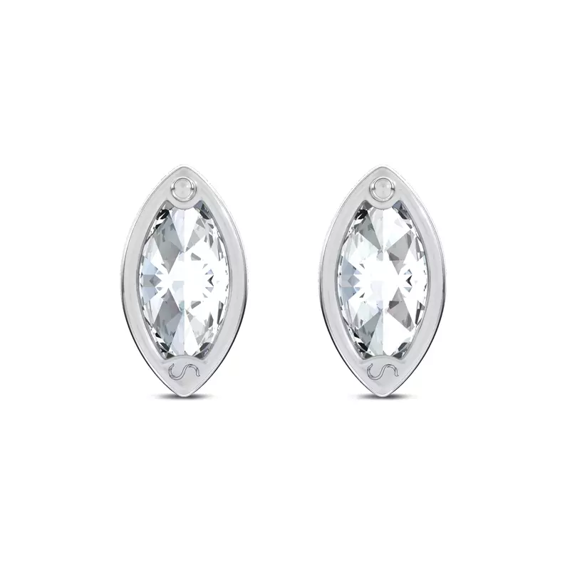 14K White Gold Maravina Bezel Lab Studs by Christian Siriano