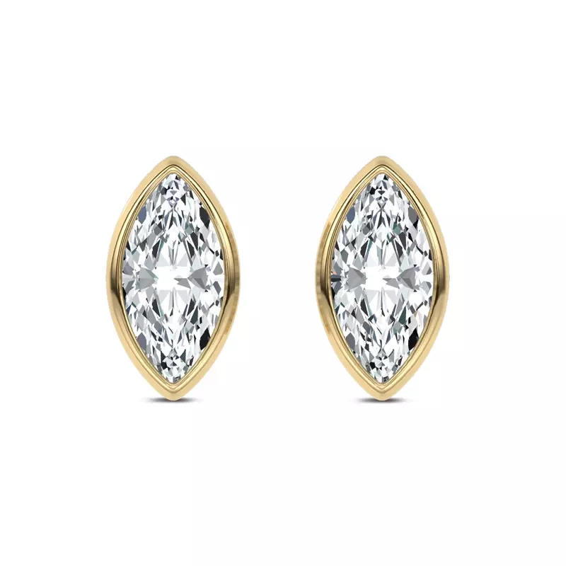 14K Yellow Gold Maravina Bezel Lab Studs by Christian Siriano