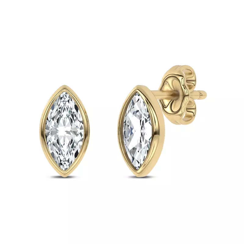 14K Yellow Gold Maravina Bezel Lab Studs by Christian Siriano
