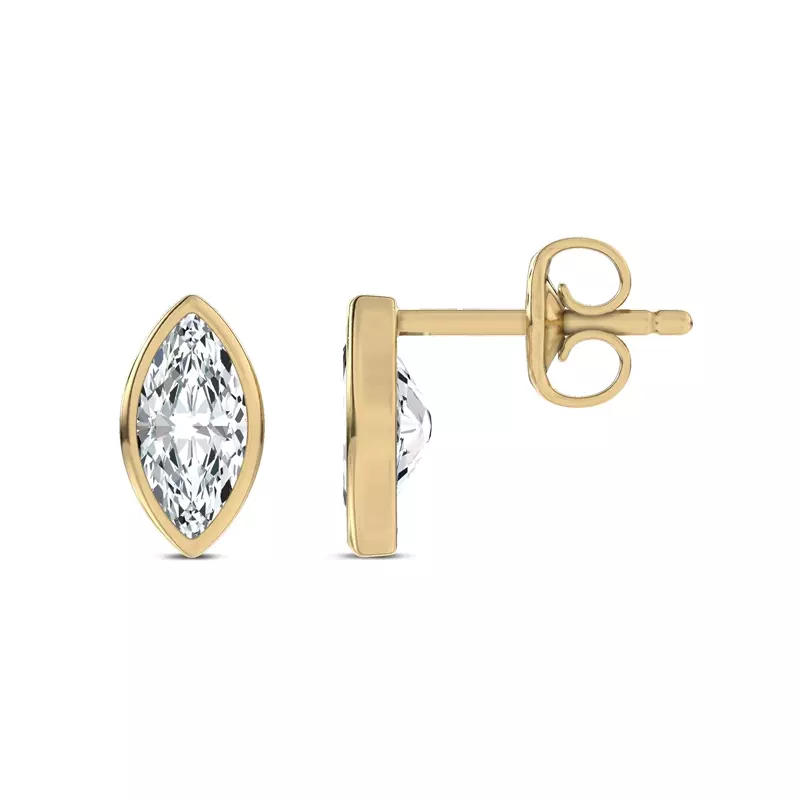 14K Yellow Gold Maravina Bezel Lab Studs by Christian Siriano
