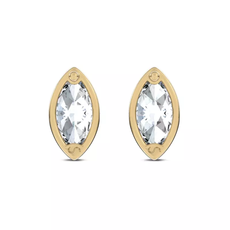 14K Yellow Gold Maravina Bezel Lab Studs by Christian Siriano