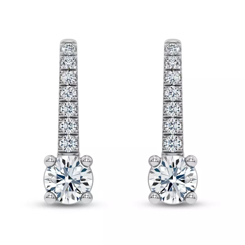 Leverback Diamond Drop Earrings