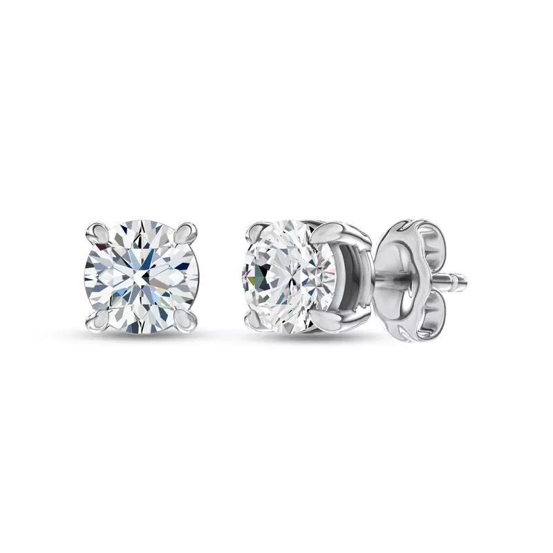 SS Round Lab Diamond Stud Earrings (1 ct. tw.)