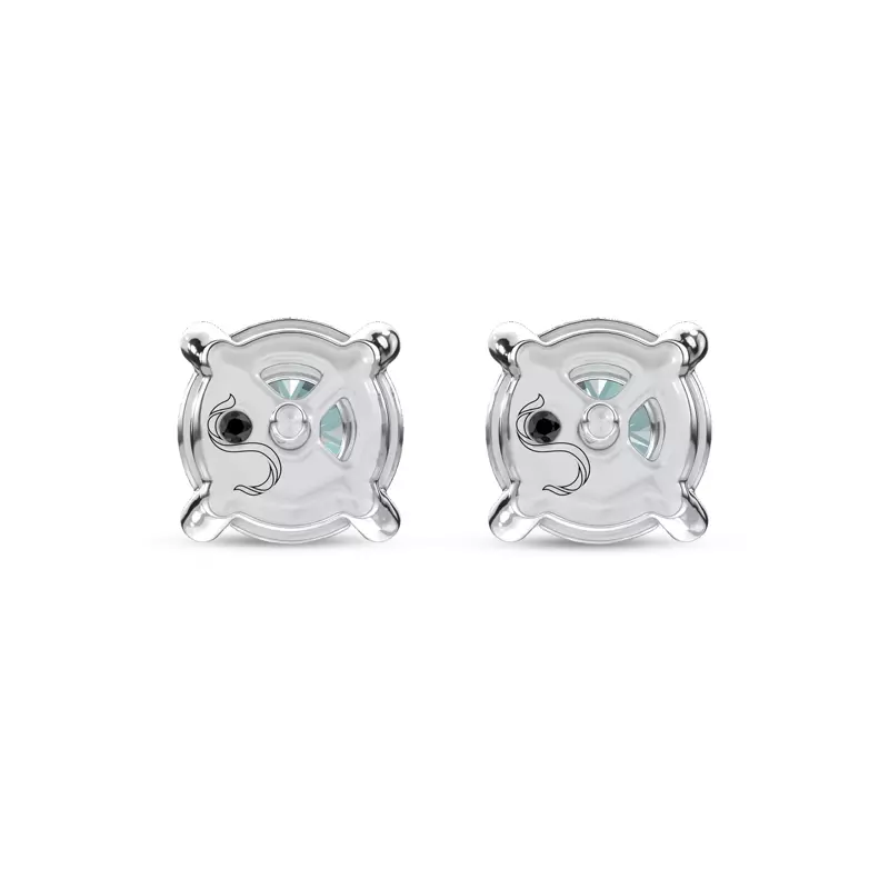 14K White Gold SS Round Lab Diamond Stud Earrings (1 ct. tw.)