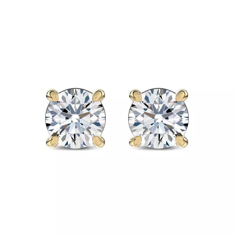 14K Yellow Gold SS Round Lab Diamond Stud Earrings (1 ct. tw.)