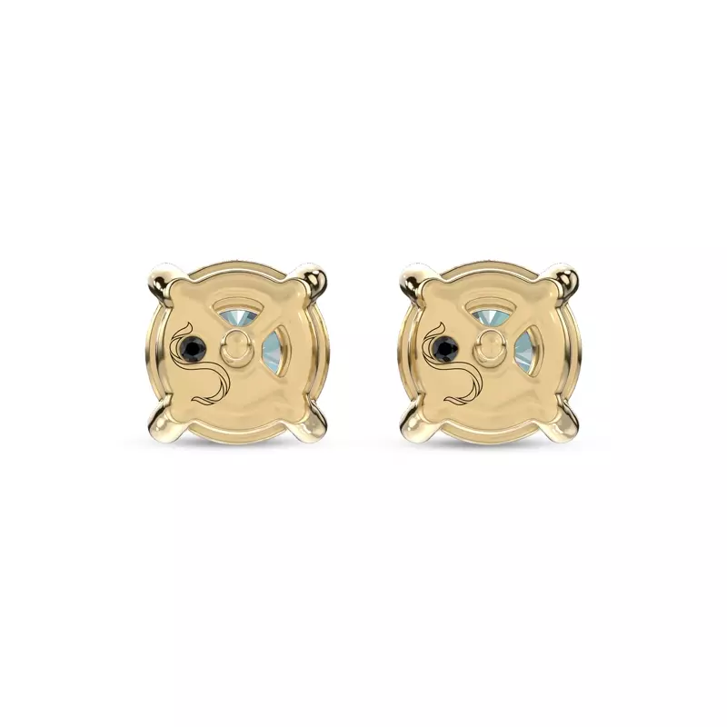 14K Yellow Gold SS Round Lab Diamond Stud Earrings (1 ct. tw.)
