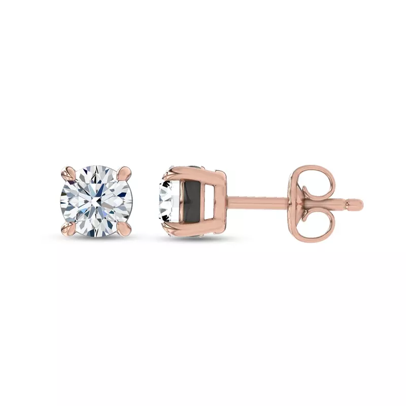 14K Rose Gold Midnight Halo Round Lab Stud Earrings (1 ct. tw.) by Christian Siriano