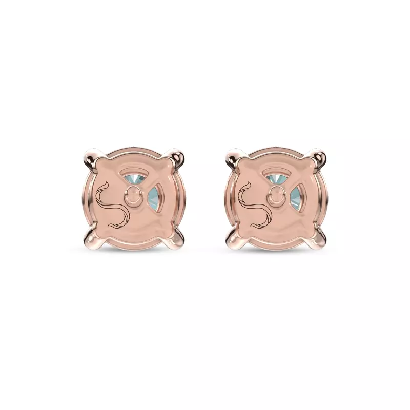 14K Rose Gold Midnight Halo Round Lab Stud Earrings (1 ct. tw.) by Christian Siriano
