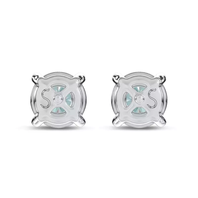 14K White Gold Midnight Halo Round Lab Stud Earrings (1 ct. tw.) by Christian Siriano