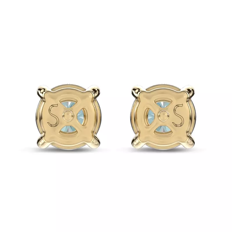 14K Yellow Gold Midnight Halo Round Lab Stud Earrings (1 ct. tw.) by Christian Siriano