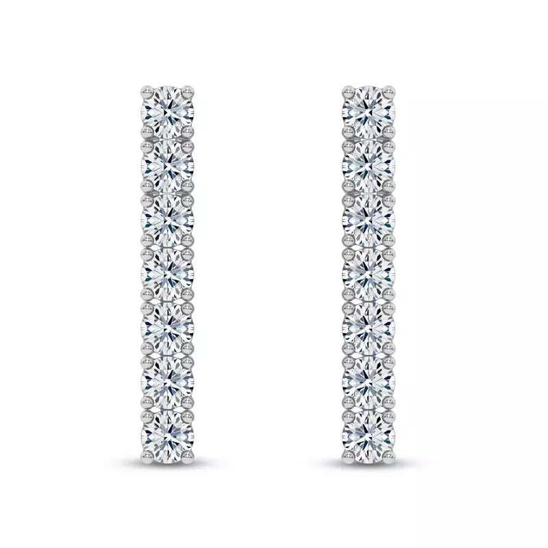 14K White Gold Ligne Lab Diamond Drop Earrings (1 ct. tw.)