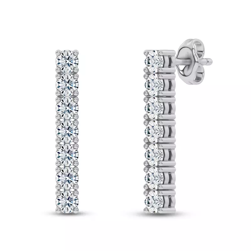14K White Gold Ligne Lab Diamond Drop Earrings (1.00 ct. tw.)