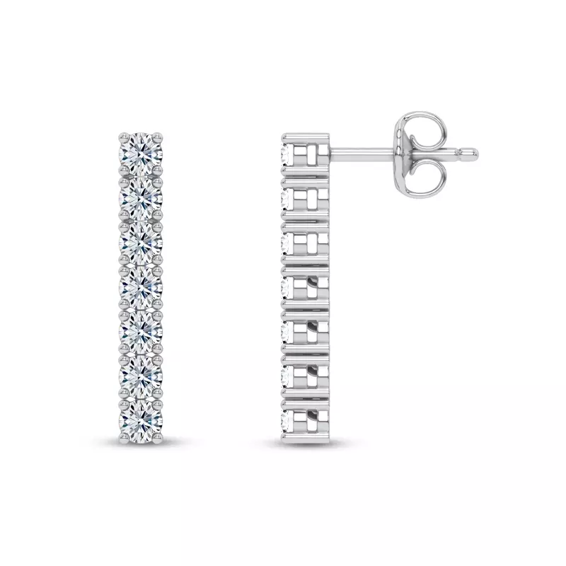 14K White Gold Ligne Lab Diamond Drop Earrings (1.00 ct. tw.)