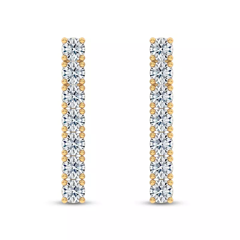 14K Yellow Gold Ligne Lab Diamond Drop Earrings (1 ct. tw.)