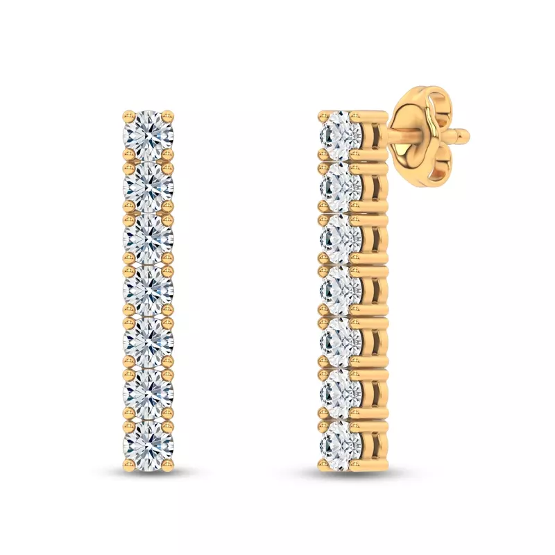 14K Yellow Gold Ligne Lab Diamond Drop Earrings (1 ct. tw.)